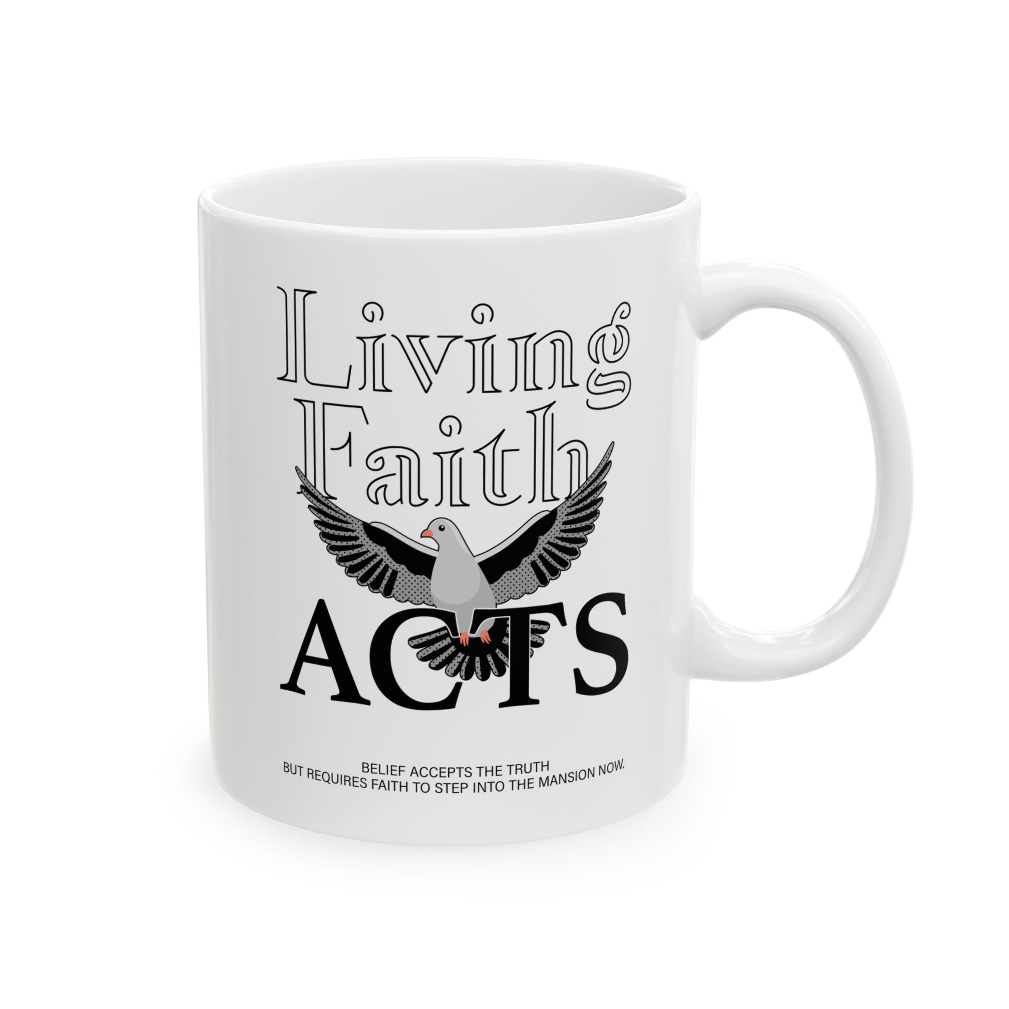 LIVING FAITH Ceramic Mug, (11oz, 15oz) - TBM