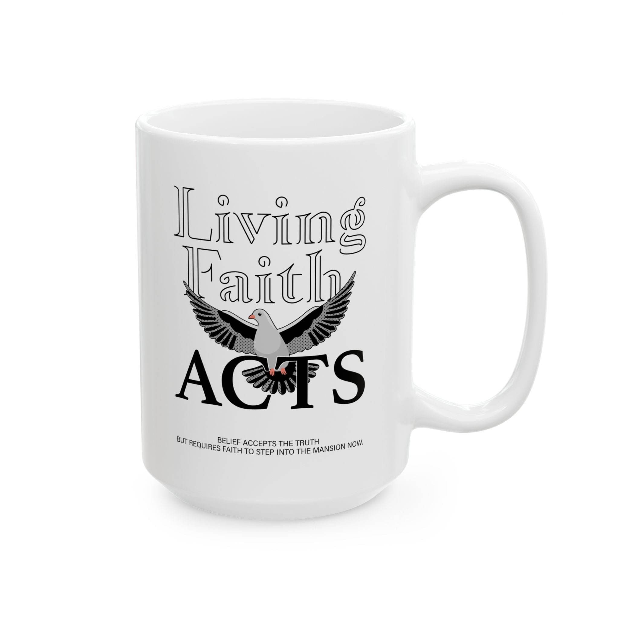 LIVING FAITH Ceramic Mug, (11oz, 15oz) - TBM