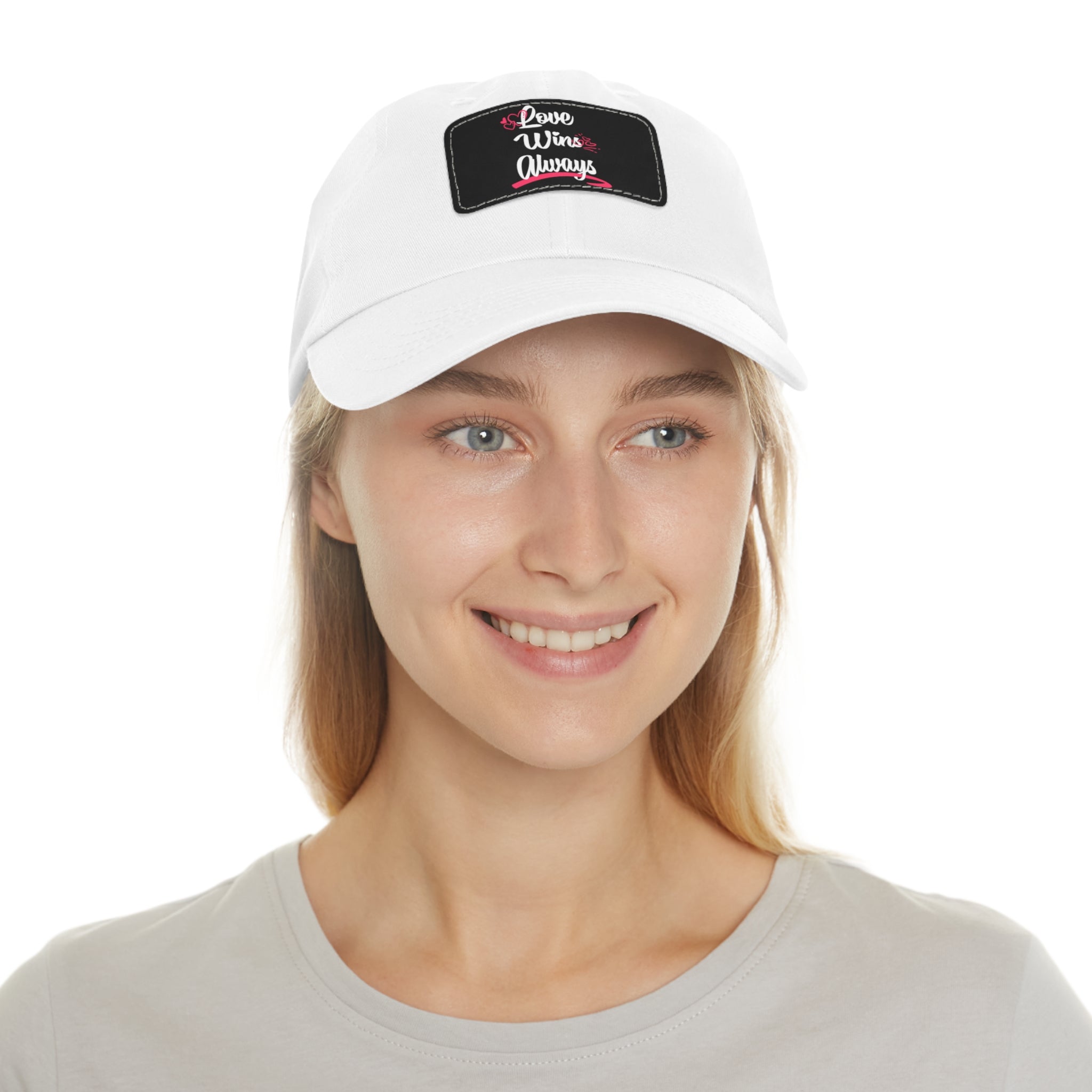 Love Win Always Dad Hat with Leather Patch (Rectangle) - TBM