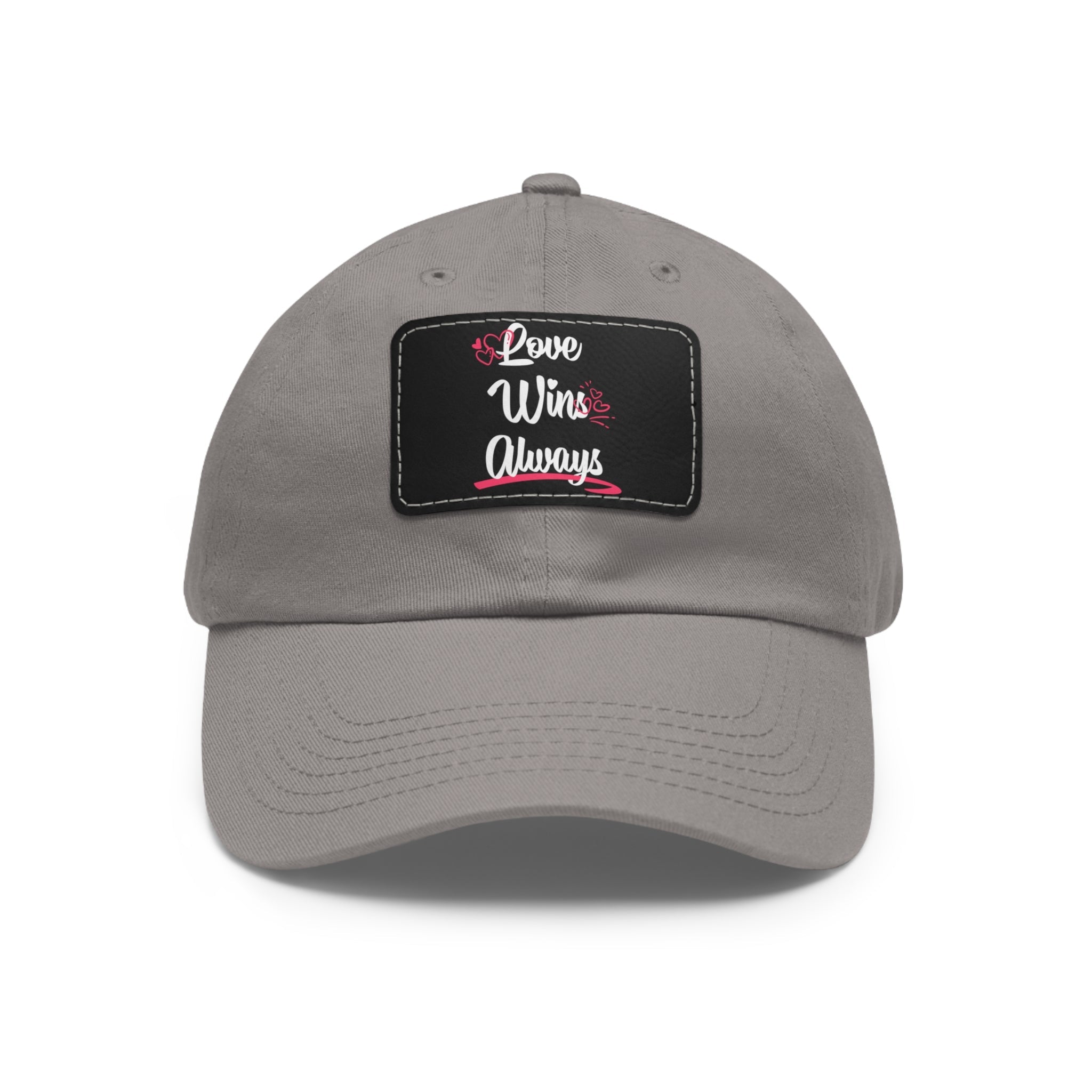 Love Win Always Dad Hat with Leather Patch (Rectangle) - TBM