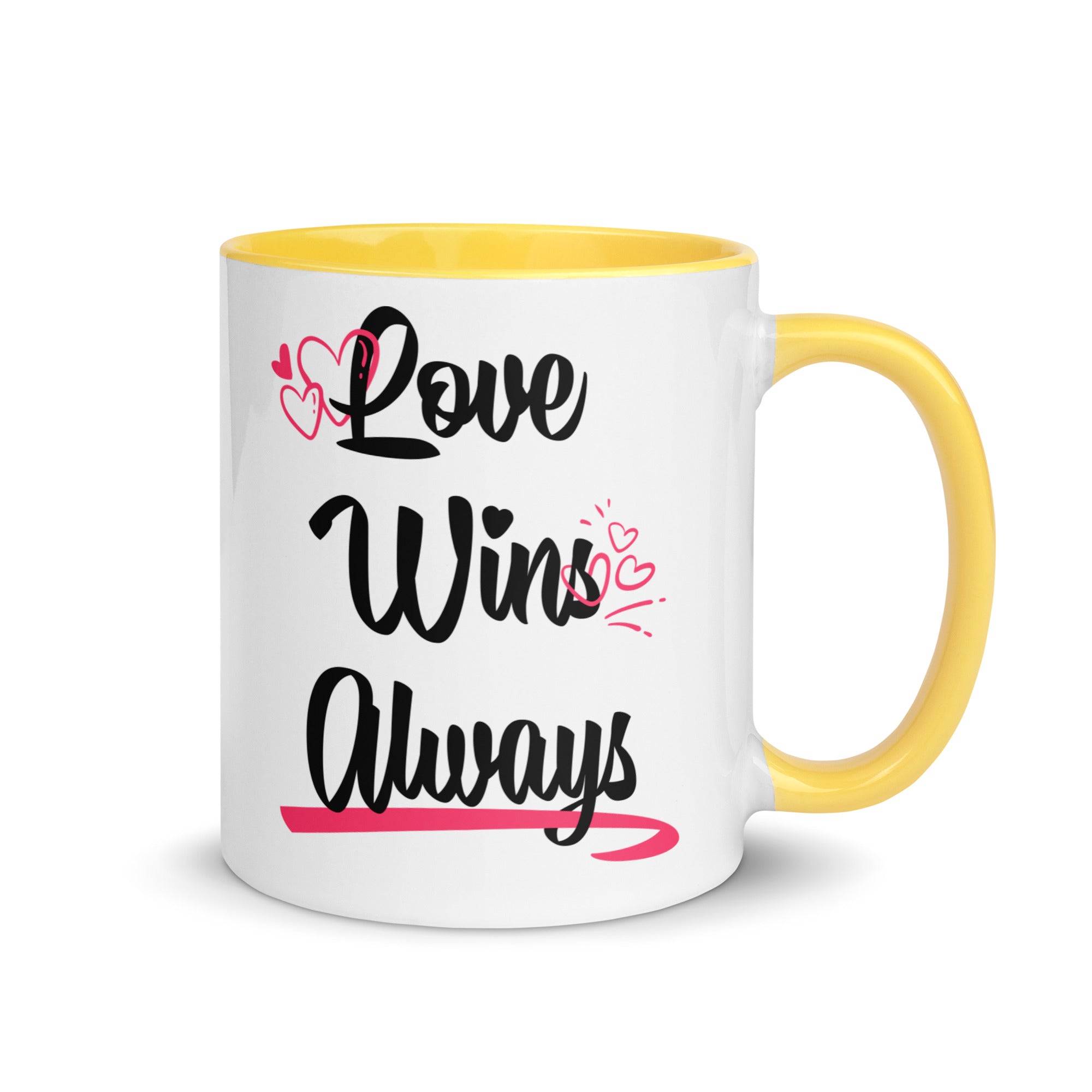LOVE WIN ALWAYS Mug with Color Inside - TBM
