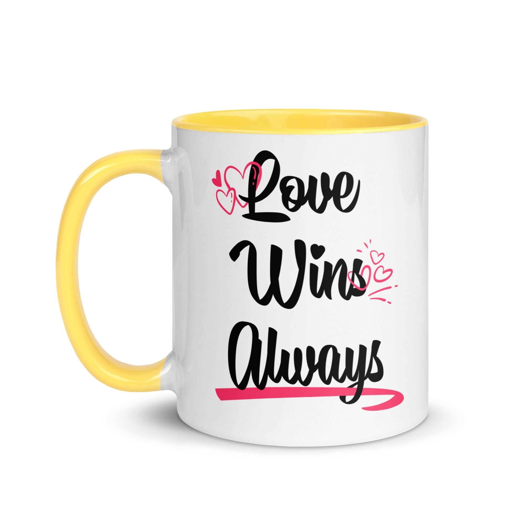 LOVE WIN ALWAYS Mug with Color Inside - TBM