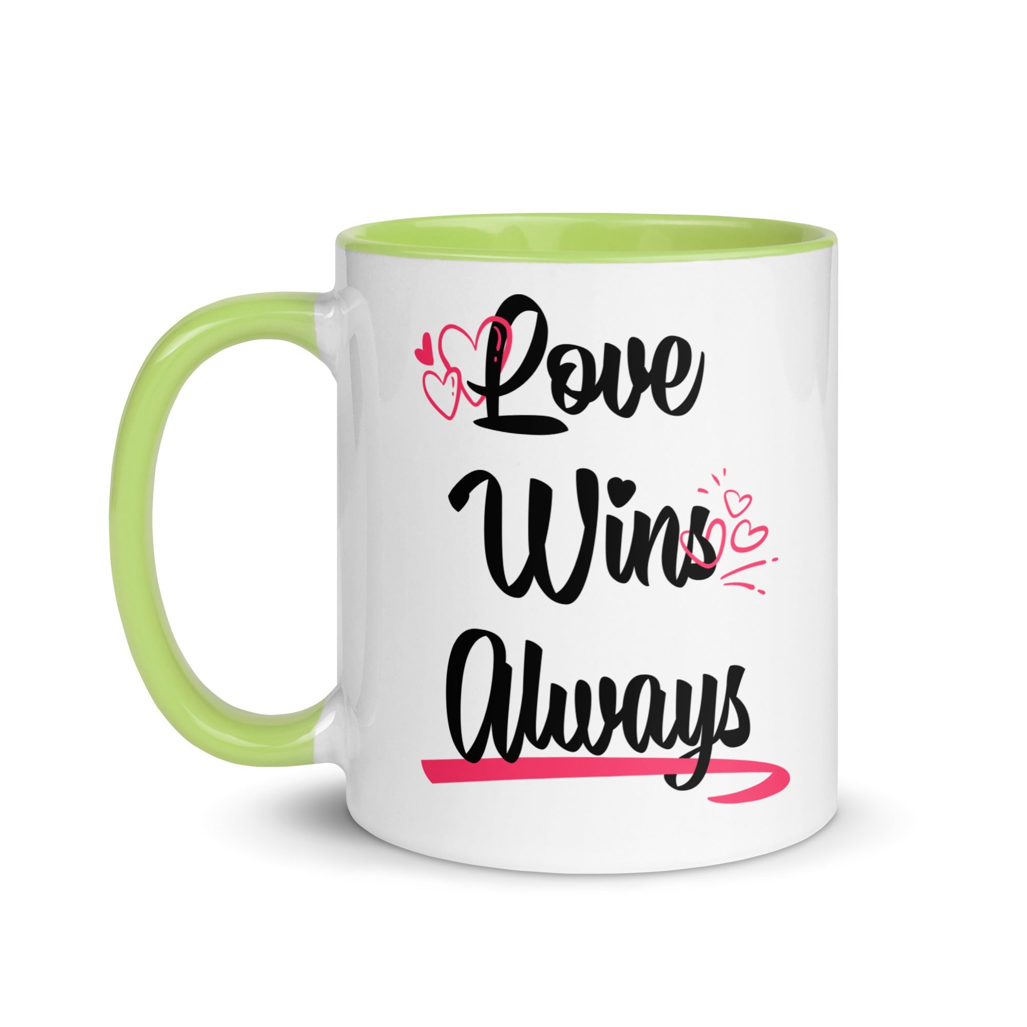 LOVE WIN ALWAYS Mug with Color Inside - TBM