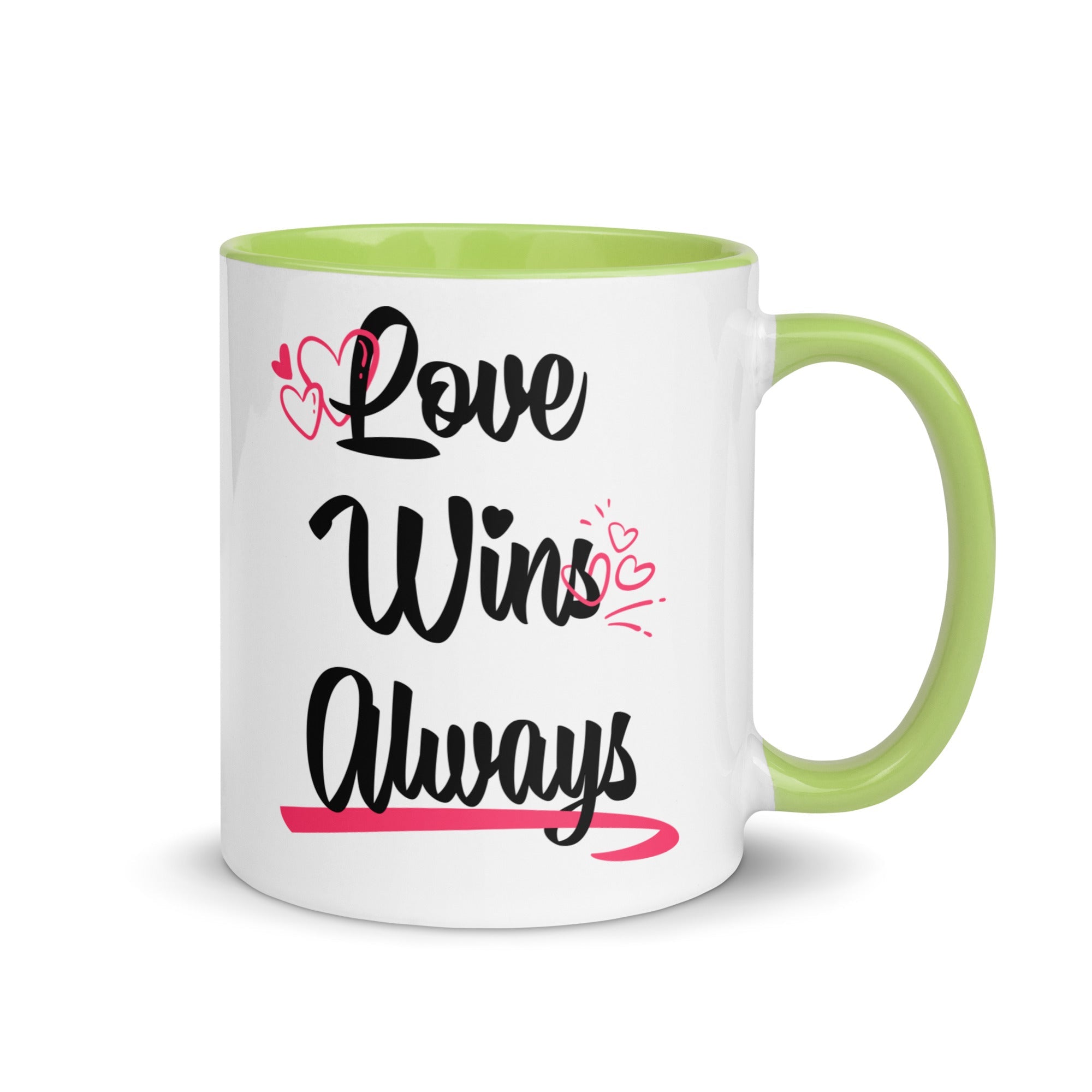 LOVE WIN ALWAYS Mug with Color Inside - TBM