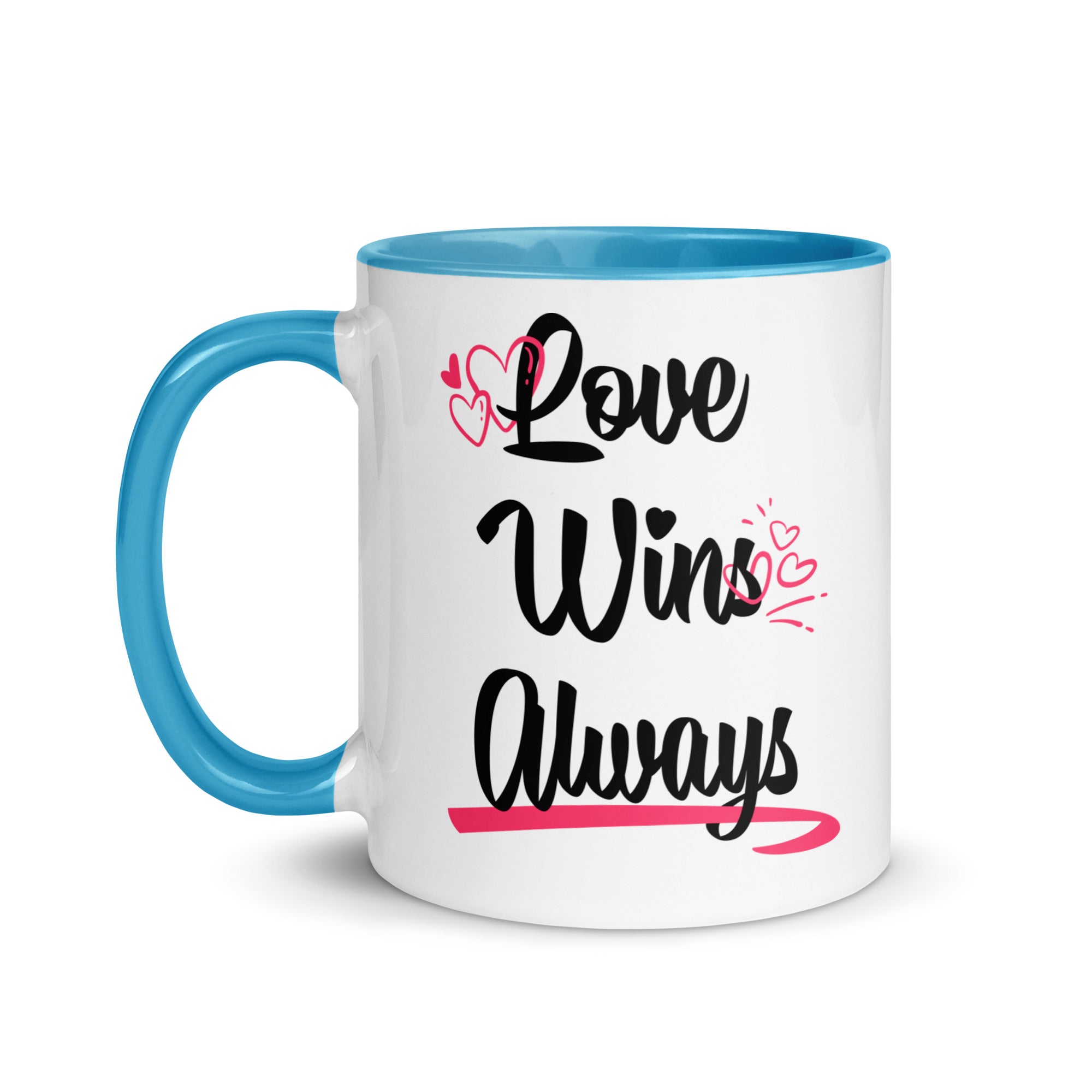 LOVE WIN ALWAYS Mug with Color Inside - TBM