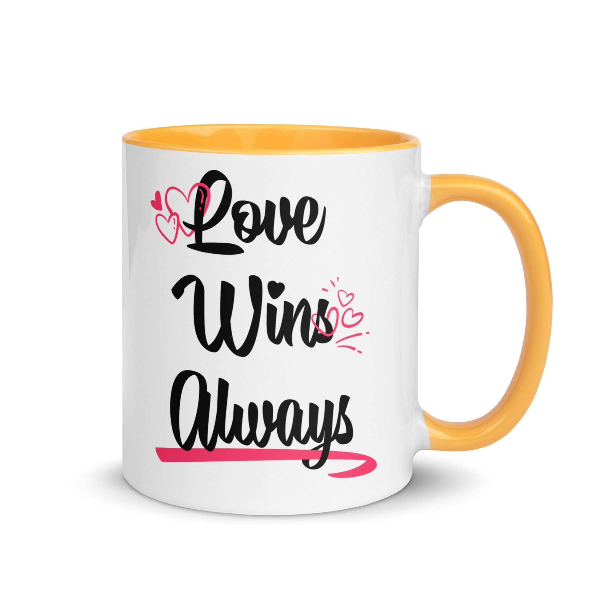 LOVE WIN ALWAYS Mug with Color Inside - TBM