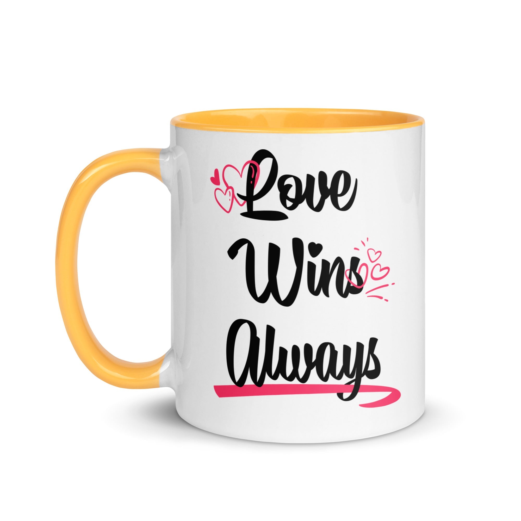 LOVE WIN ALWAYS Mug with Color Inside - TBM