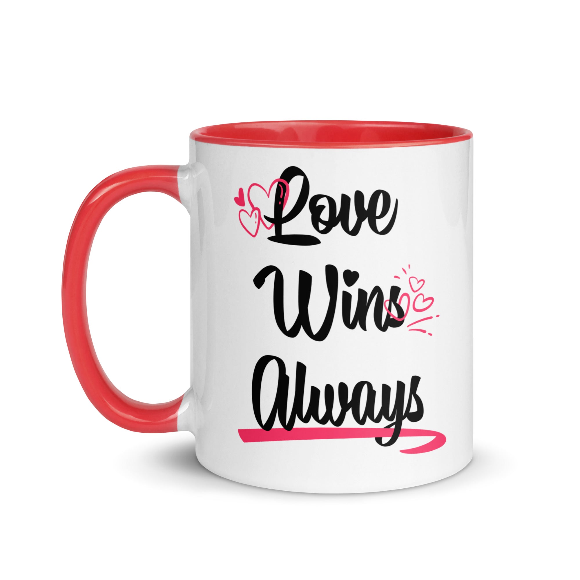 LOVE WIN ALWAYS Mug with Color Inside - TBM