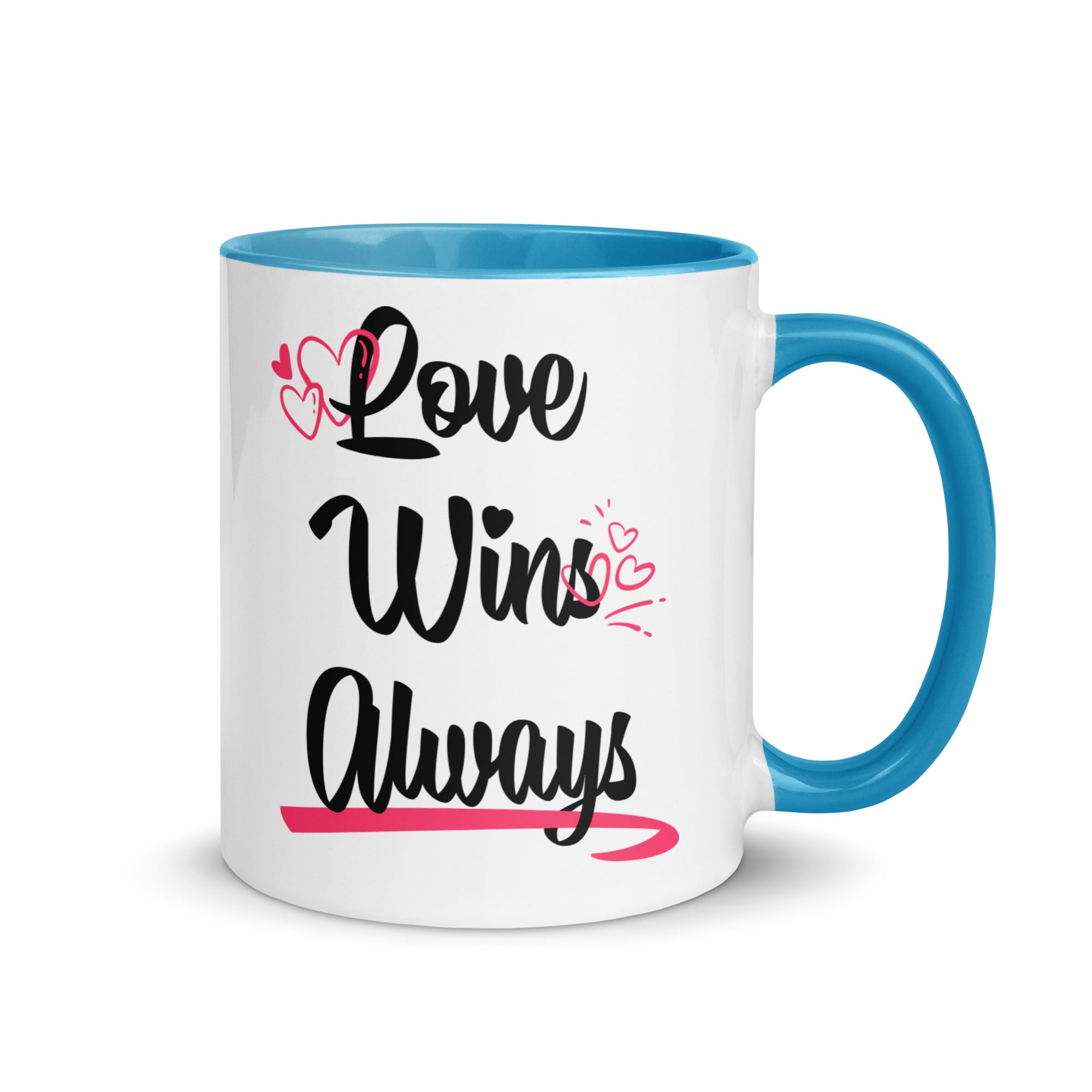 LOVE WIN ALWAYS Mug with Color Inside - TBM