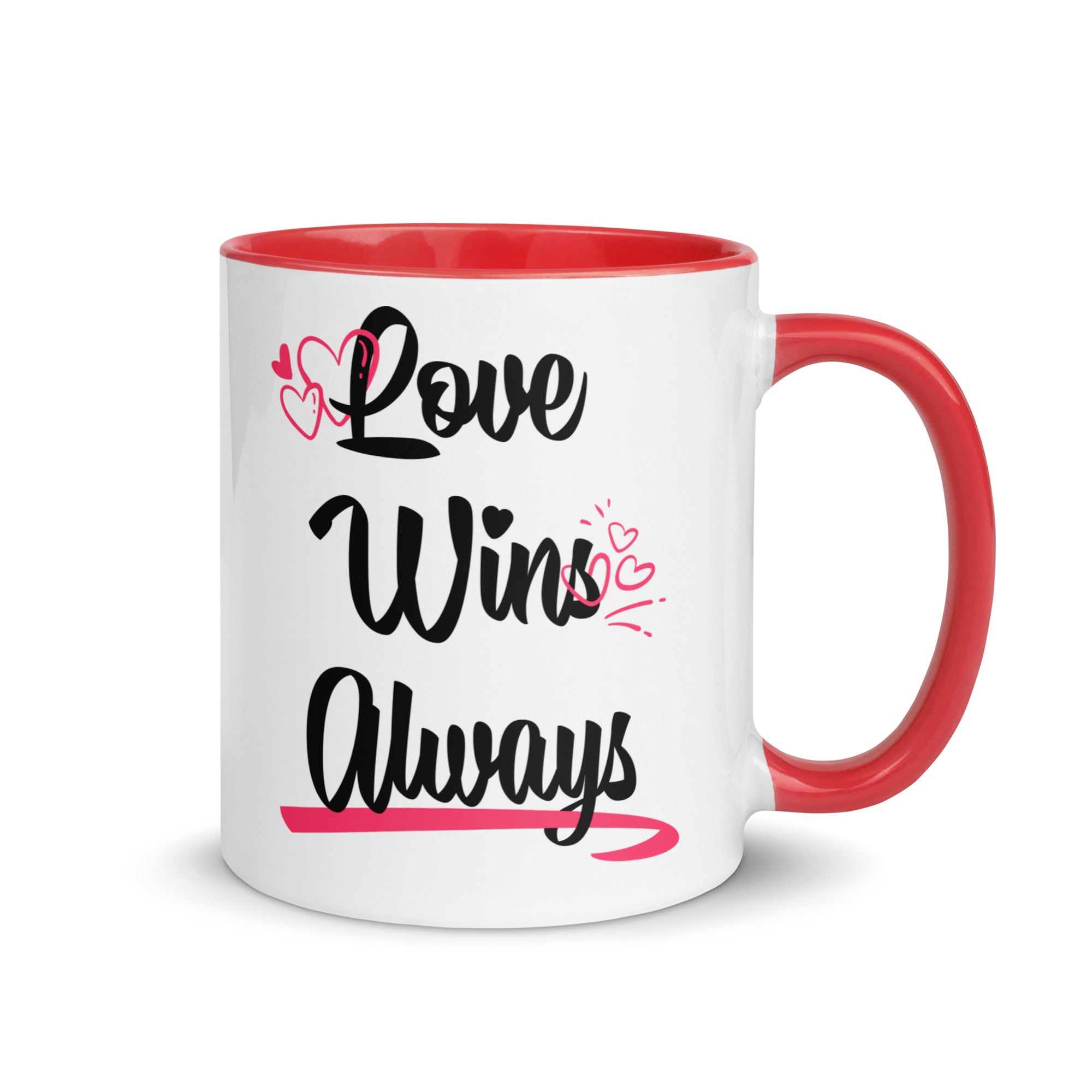 LOVE WIN ALWAYS Mug with Color Inside - TBM