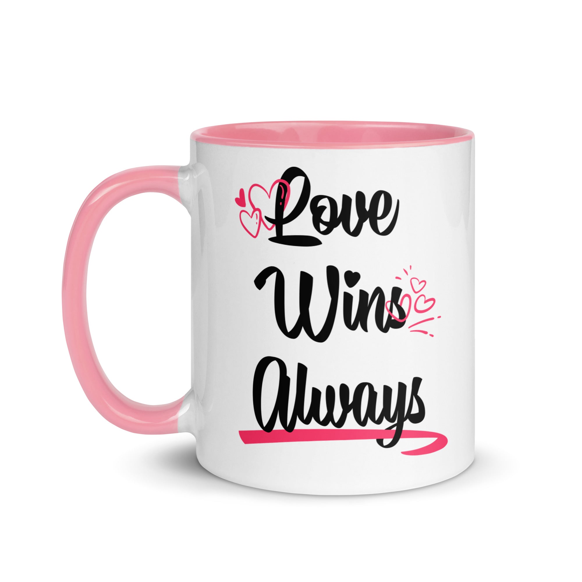 LOVE WIN ALWAYS Mug with Color Inside - TBM