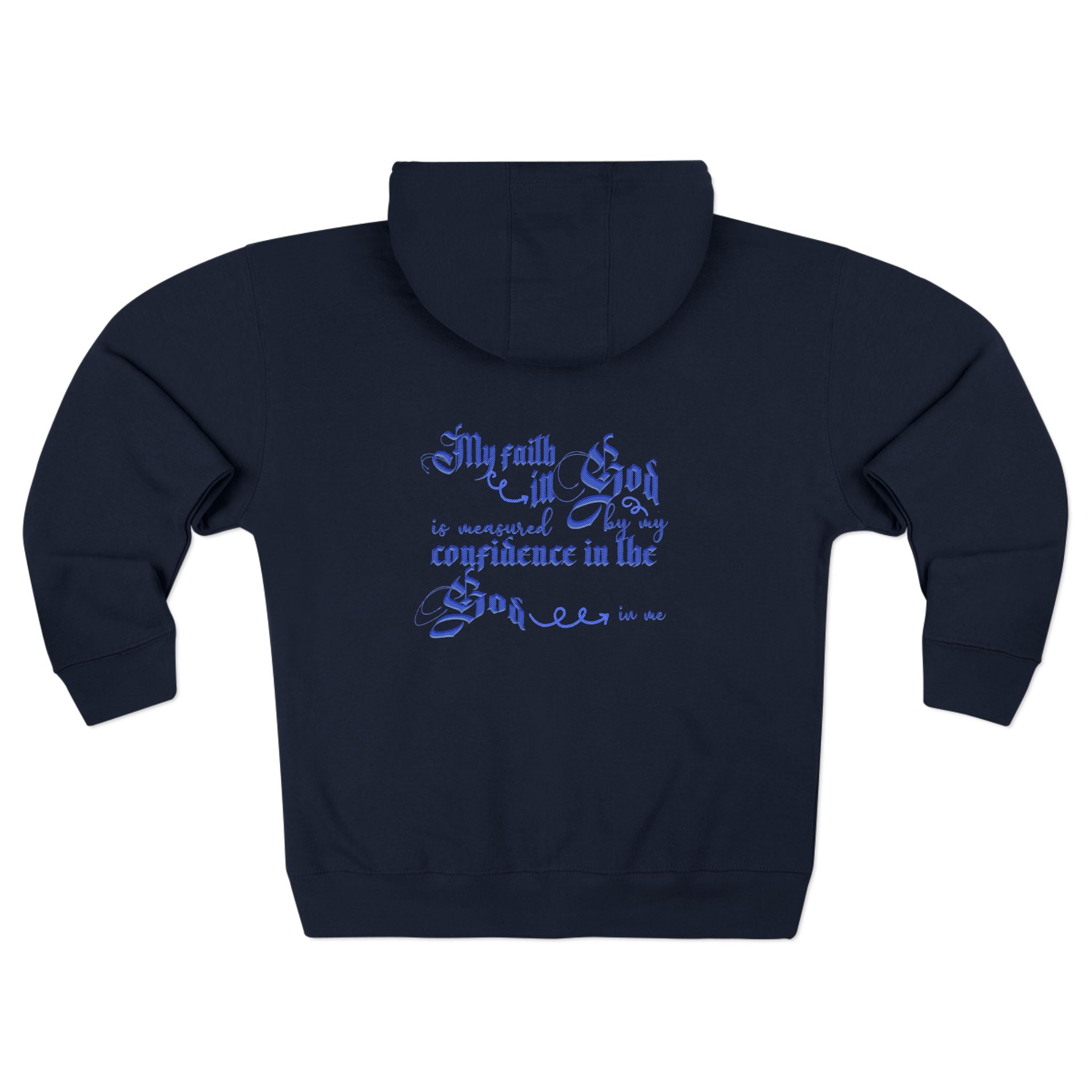 Religious Zip Hoodie – “My Faith in God” Script Back Design - TBM