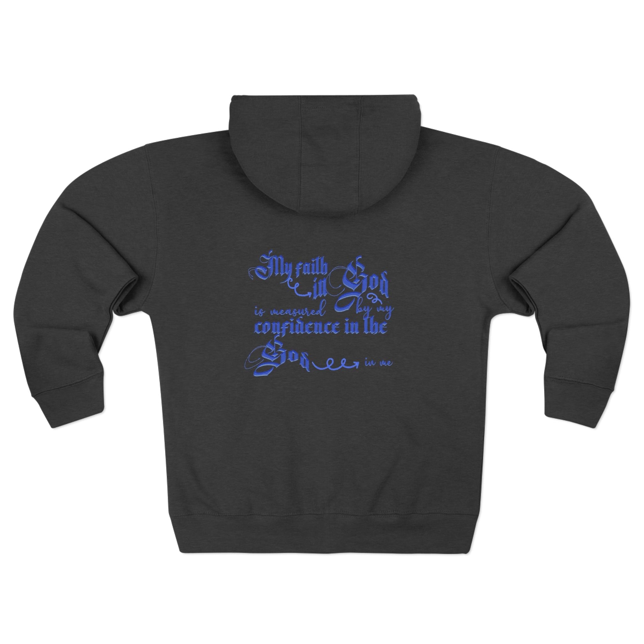 Religious Zip Hoodie – “My Faith in God” Script Back Design - TBM