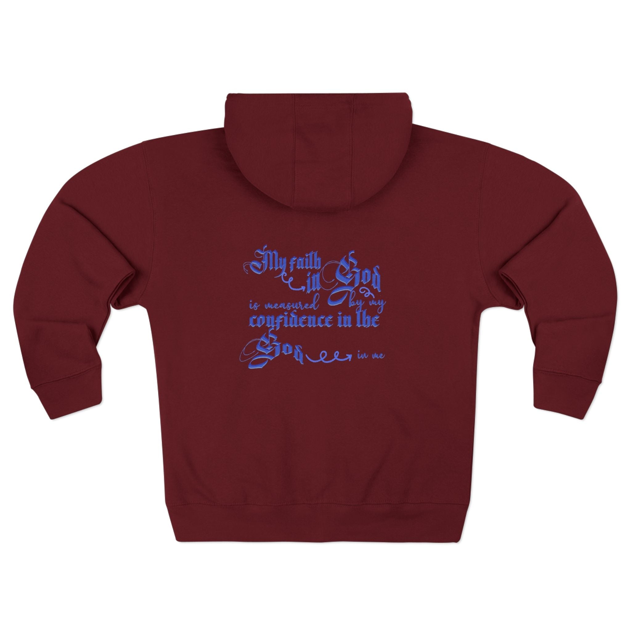 Religious Zip Hoodie – “My Faith in God” Script Back Design - TBM