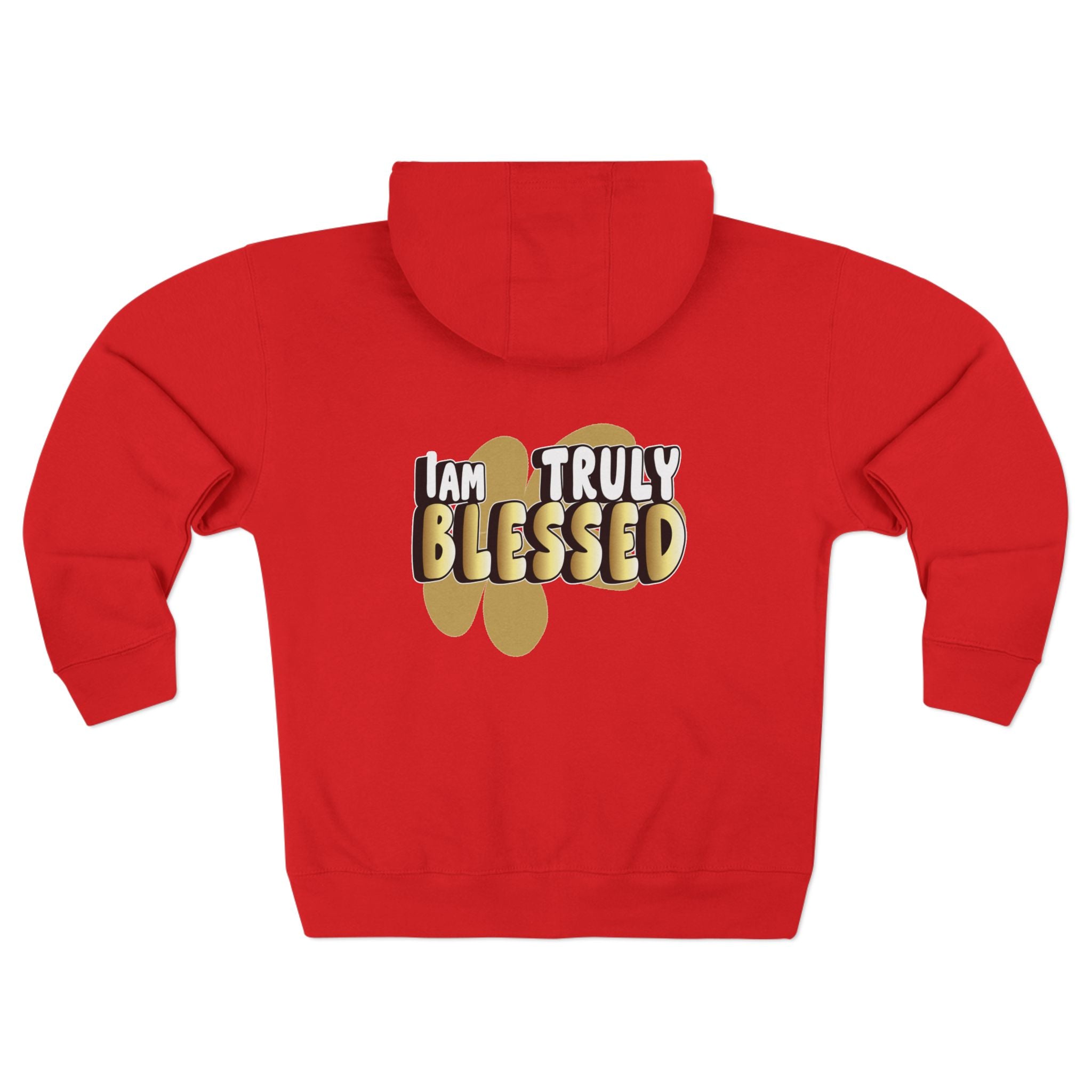 Truly Blessed Zip Hoodie — ‘I Am Truly Blessed’ Gold Graphic Zip - Up - TBM