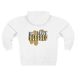 Truly Blessed Zip Hoodie — ‘I Am Truly Blessed’ Gold Graphic Zip - Up - TBM