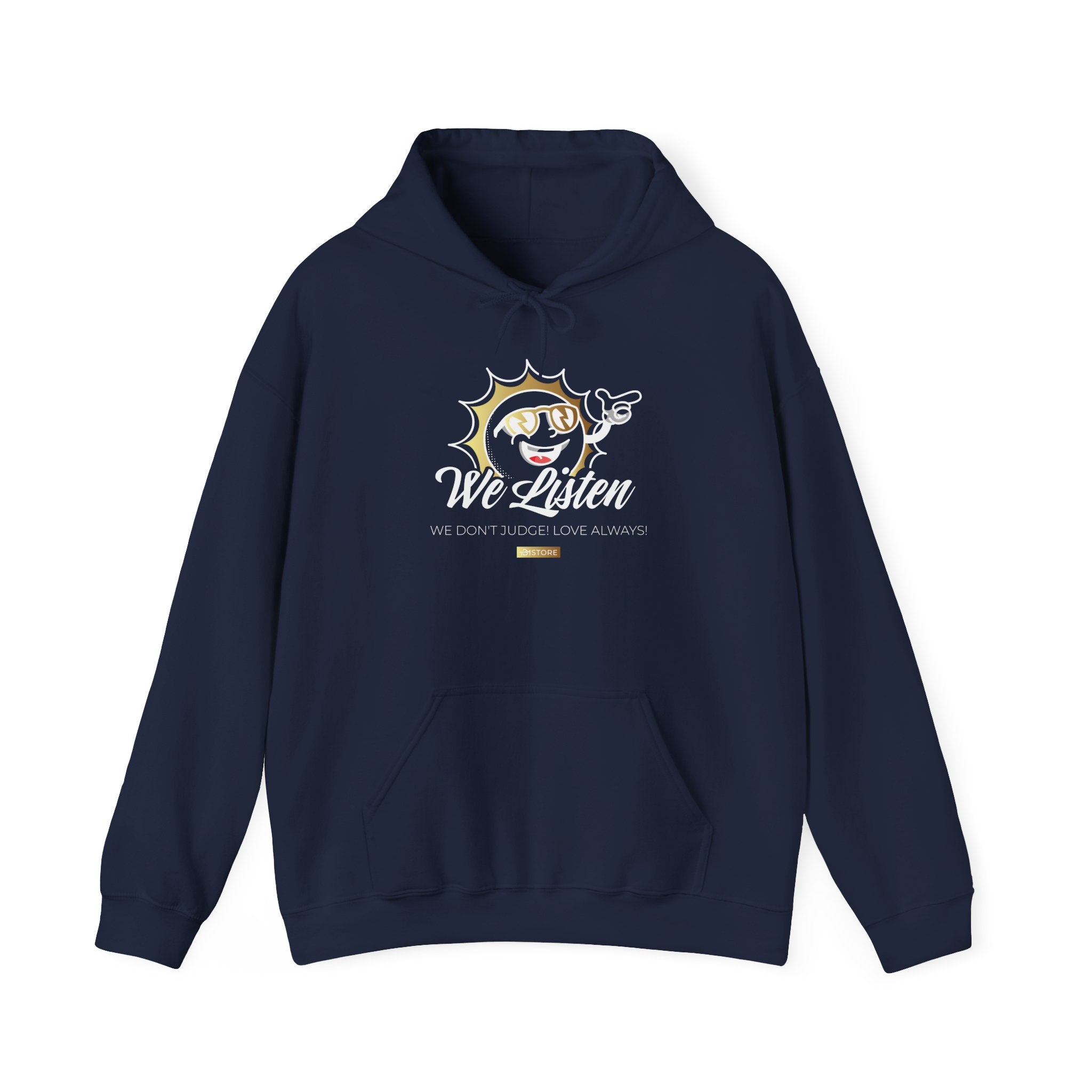 We Listen Hoodie — Smiling Sun Graphic Hooded Sweatshirt - TBM